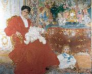 Carl Larsson Mrs Dora Lamm and Her Two Eldest Sons France oil painting artist
